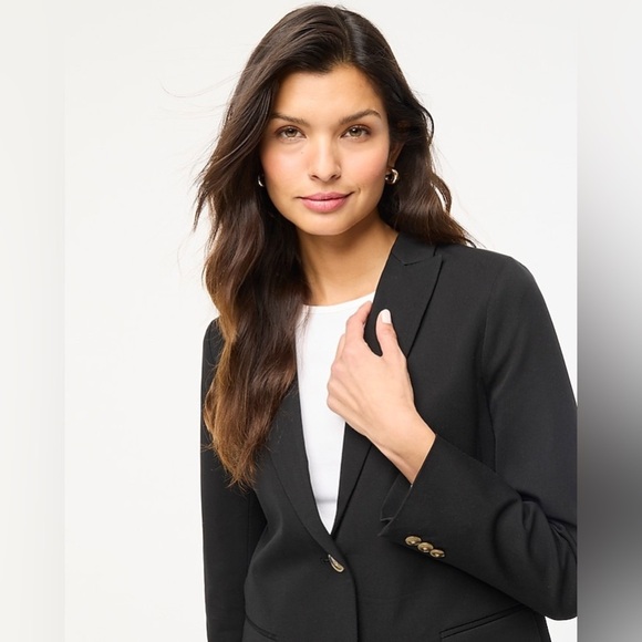 J. Crew Factory Cotton-blend two-button blazer in Black - Picture 4 of 11